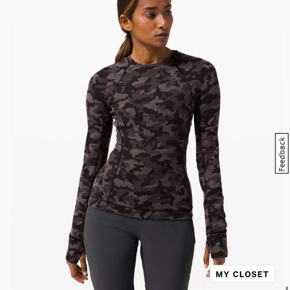 Lululemon Runderful long sleeve top in camo